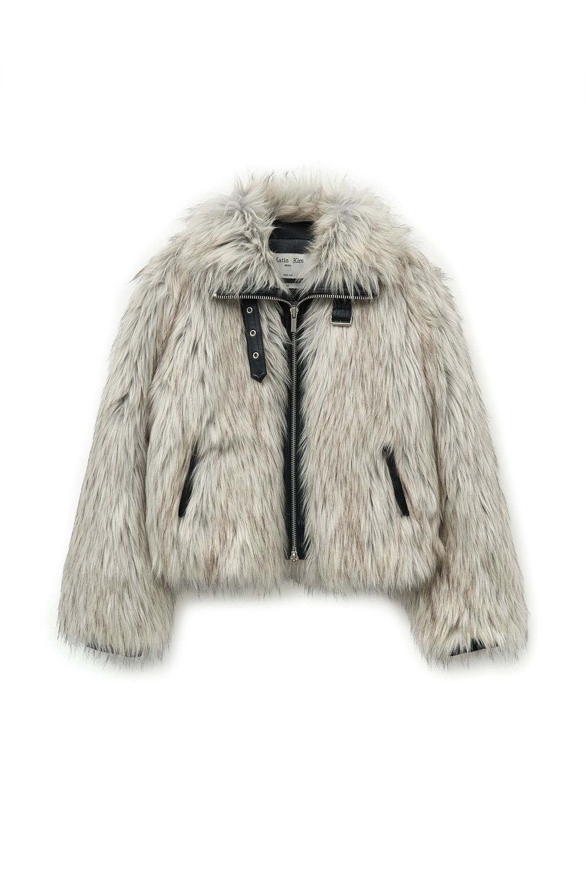 MUSINSA公式 | MATIN KIM NECK BUCKLE CROP FUR JUMPER IN IVORY