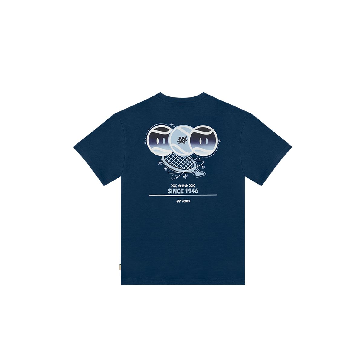 요넥스(YONEX) 255TS031U 네이비 블루 남녀공용 테니스 볼 그래픽 티셔츠