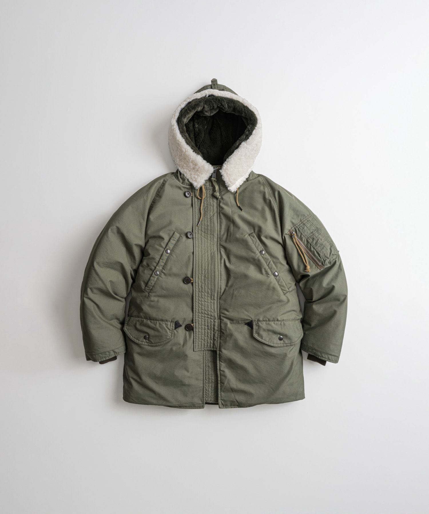 MUSINSA公式 | BEHEAVYER N3B DUCK DOWN MIL PARKA sage olive