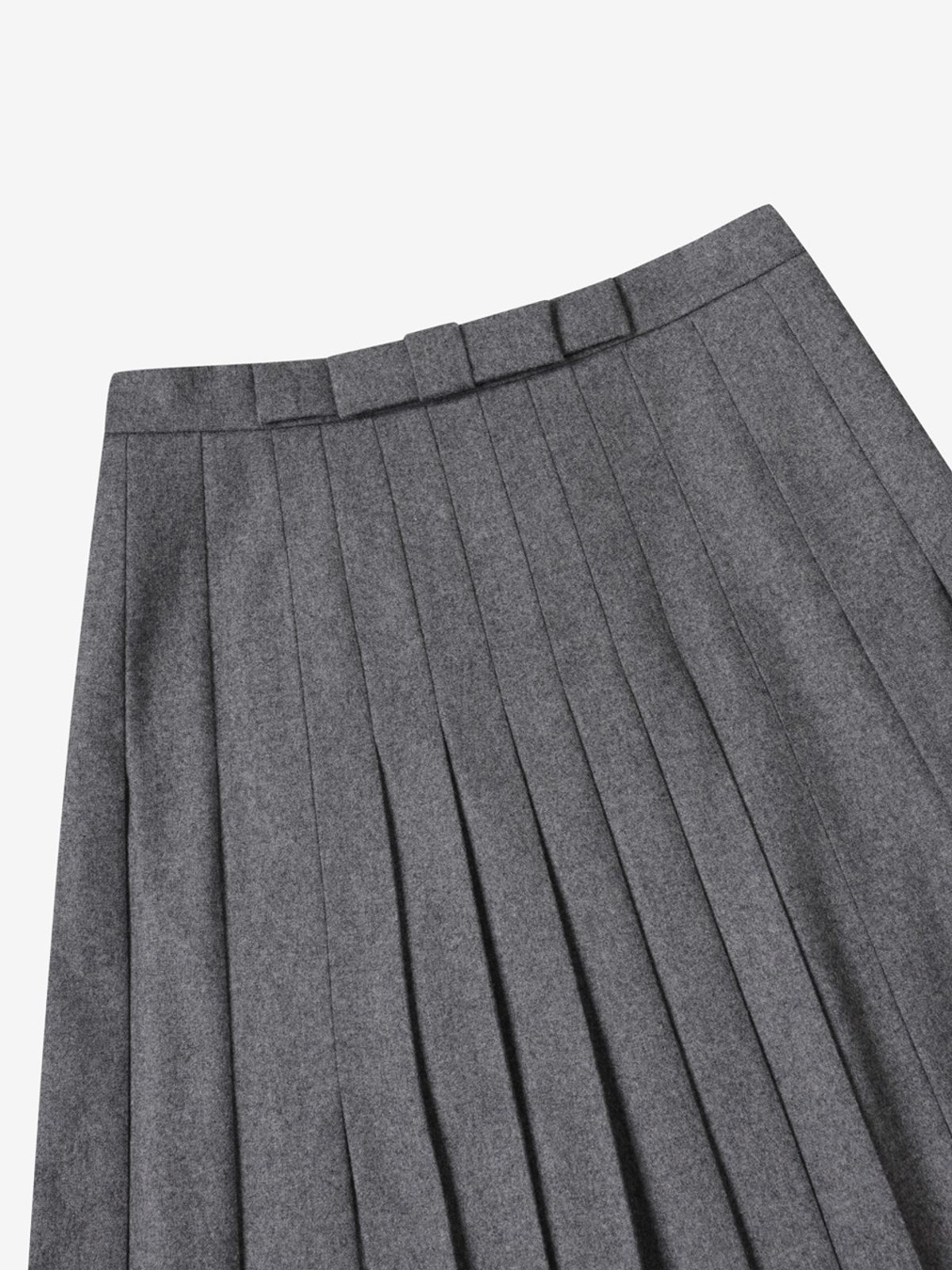 엘유브이엠(LUVM) WOOL PLEATS SLIT SKIRT_CHARCOAL GRAY