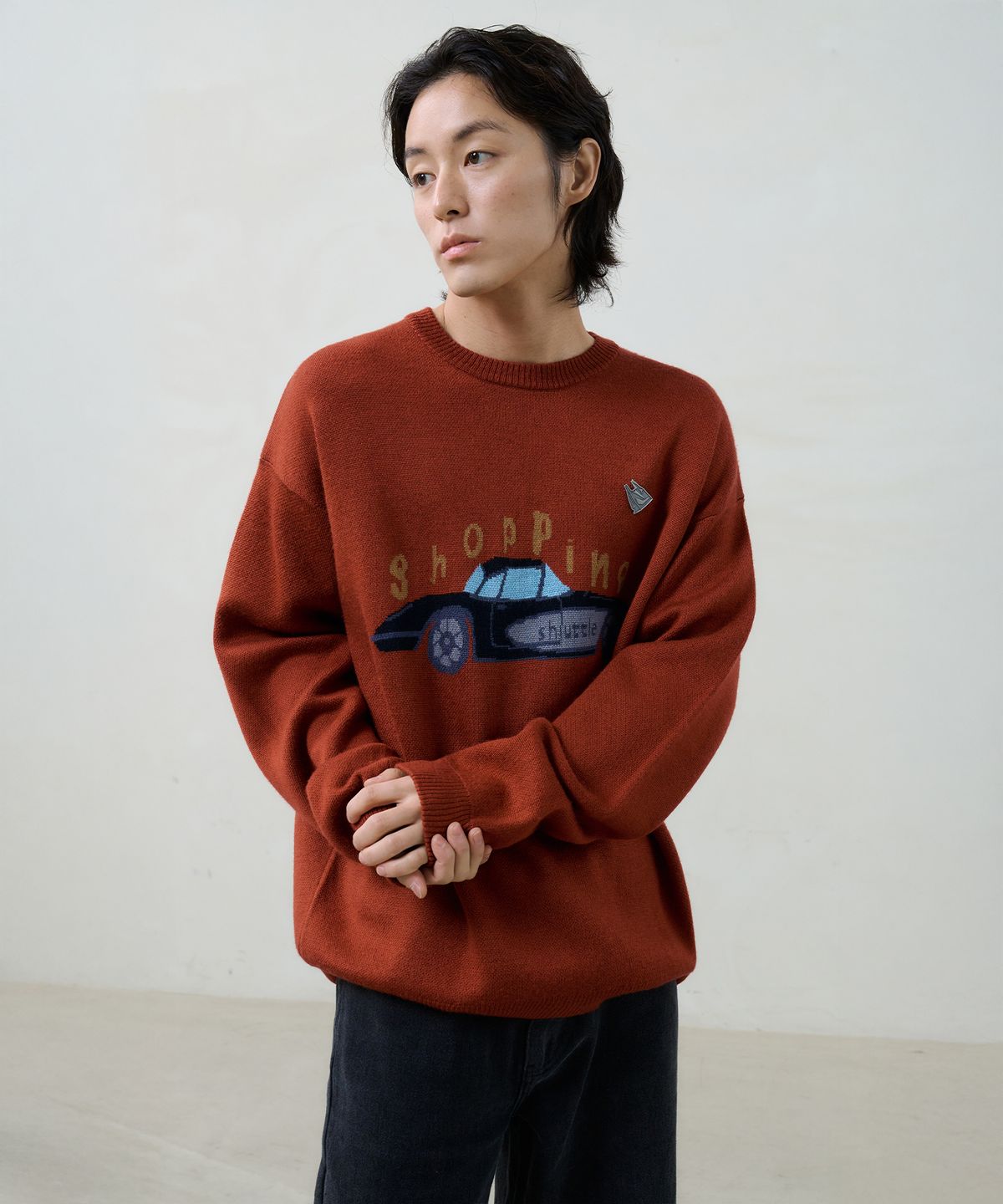 노운(NOUN) shopping car knit (red)
