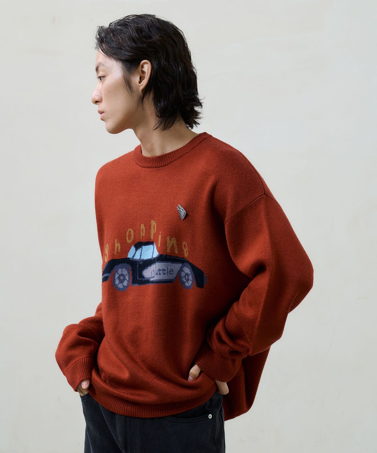 노운(NOUN) shopping car knit (red)