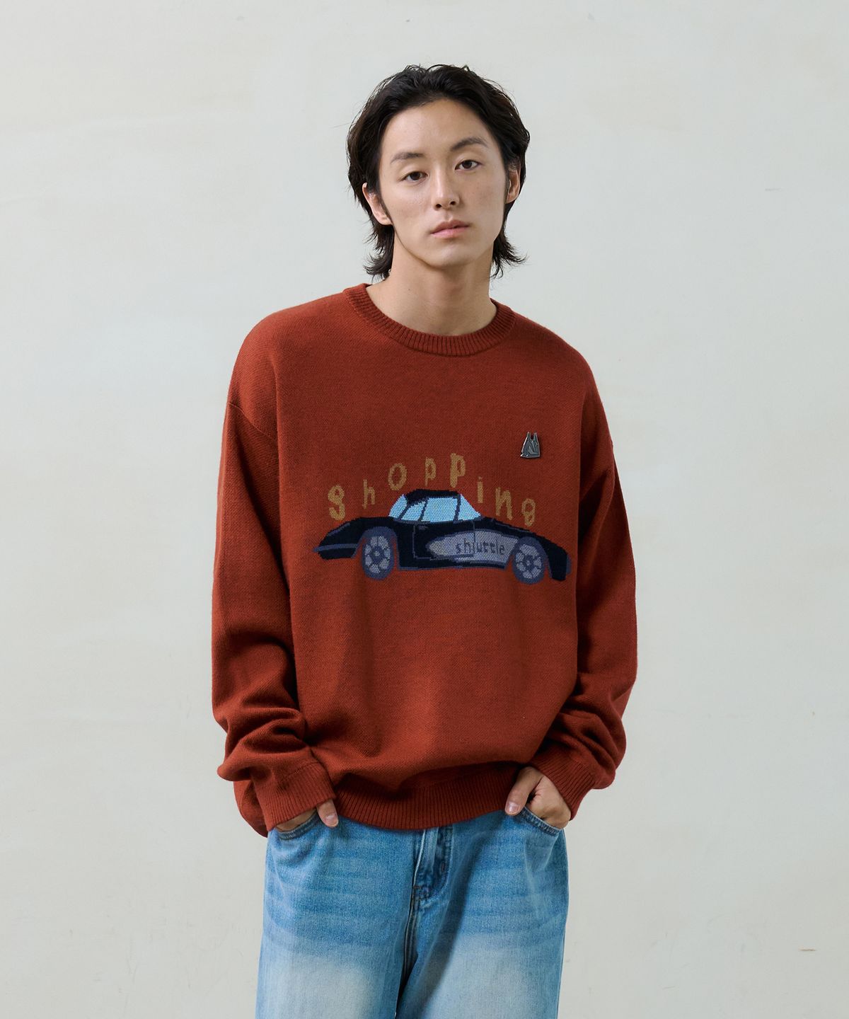 노운(NOUN) shopping car knit (red)