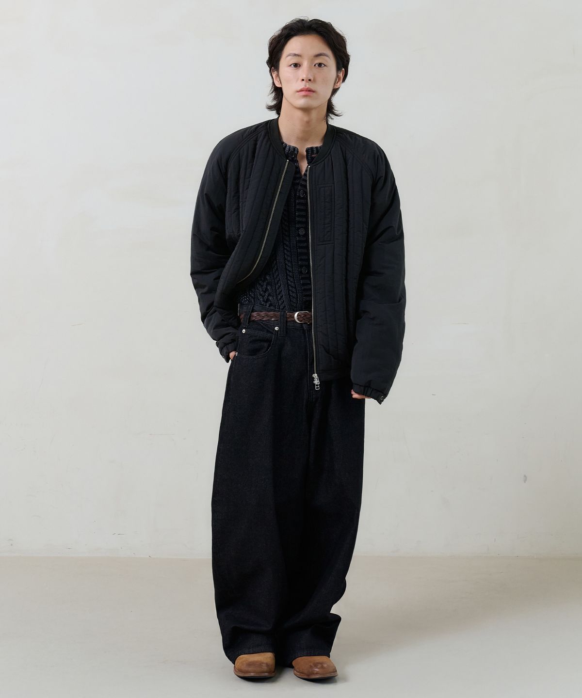노운(NOUN) quilted jumper (black)