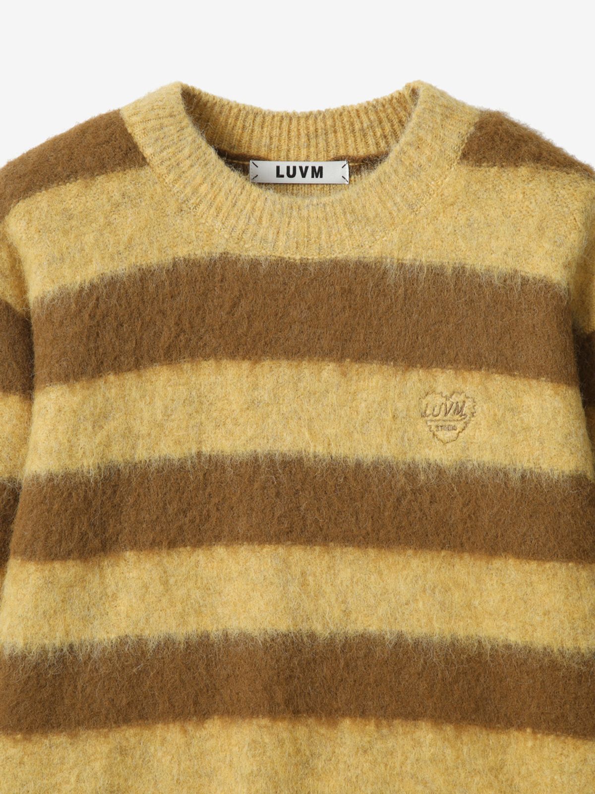 엘유브이엠(LUVM) STRIPE UNISEX KNIT PULLOVER_YELLOW