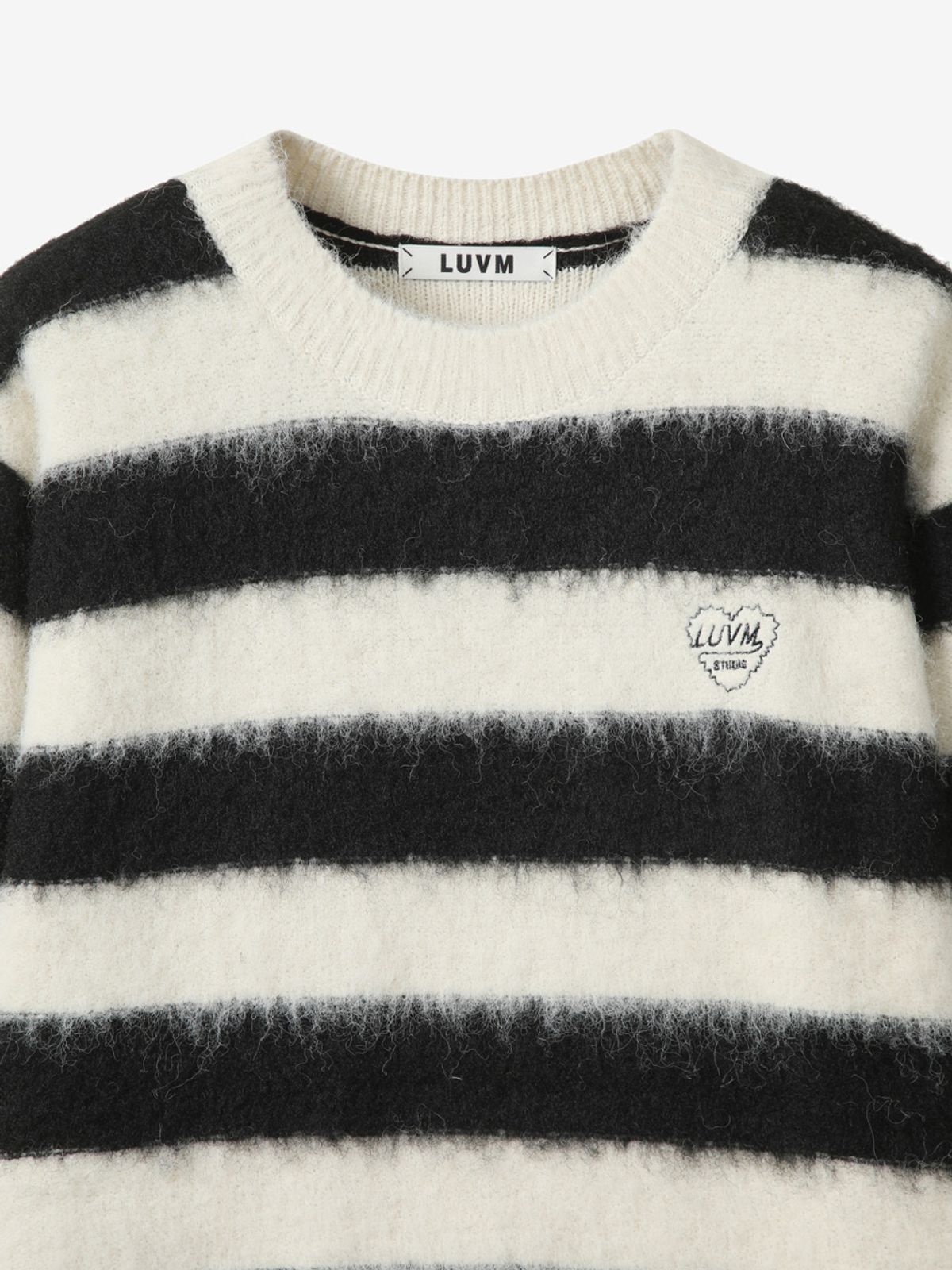 엘유브이엠(LUVM) STRIPE UNISEX KNIT PULLOVER_BLACK