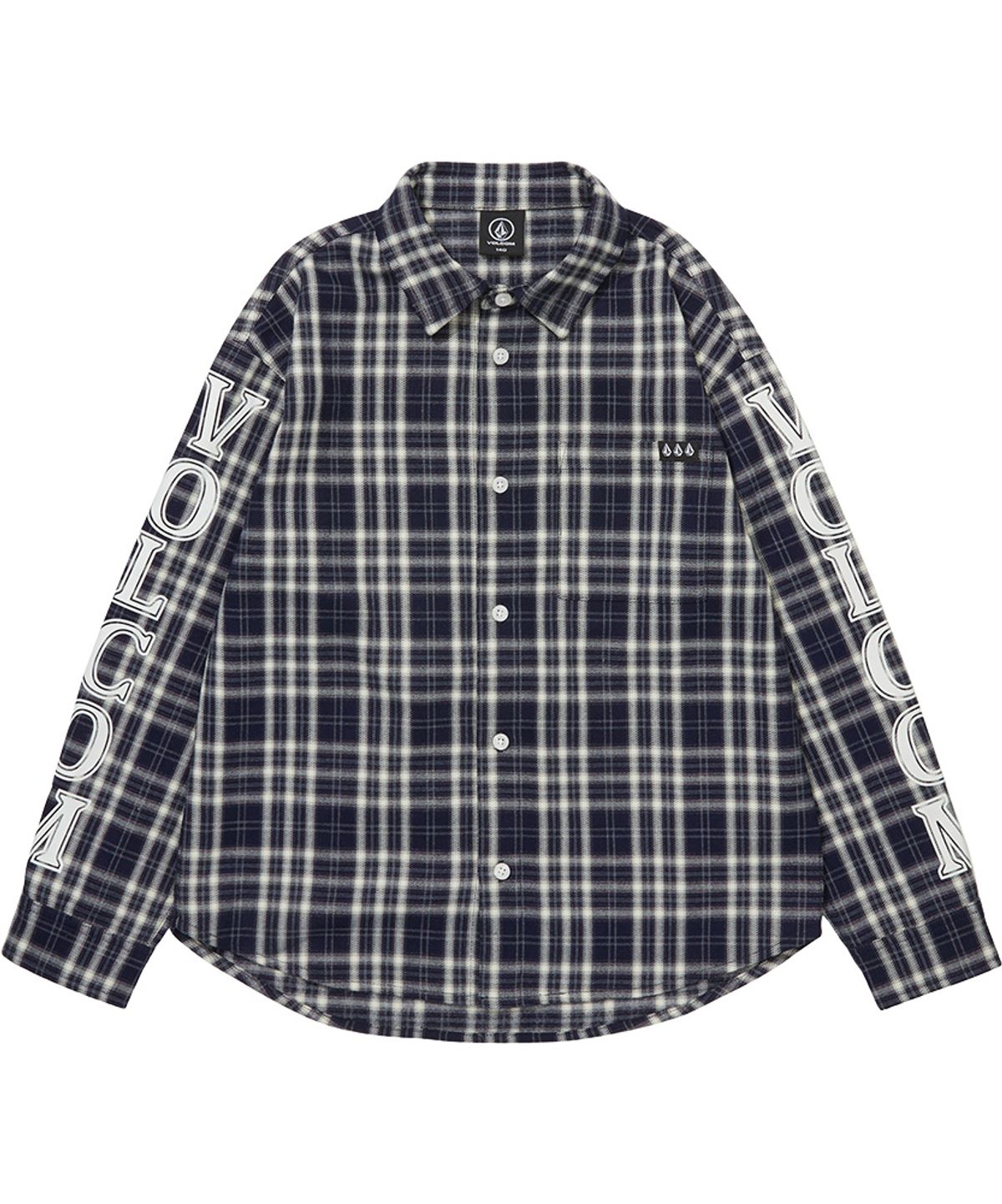 볼컴 키즈(VOLCOM KIDS) 소매 레터링 체크 셔츠 D5F004