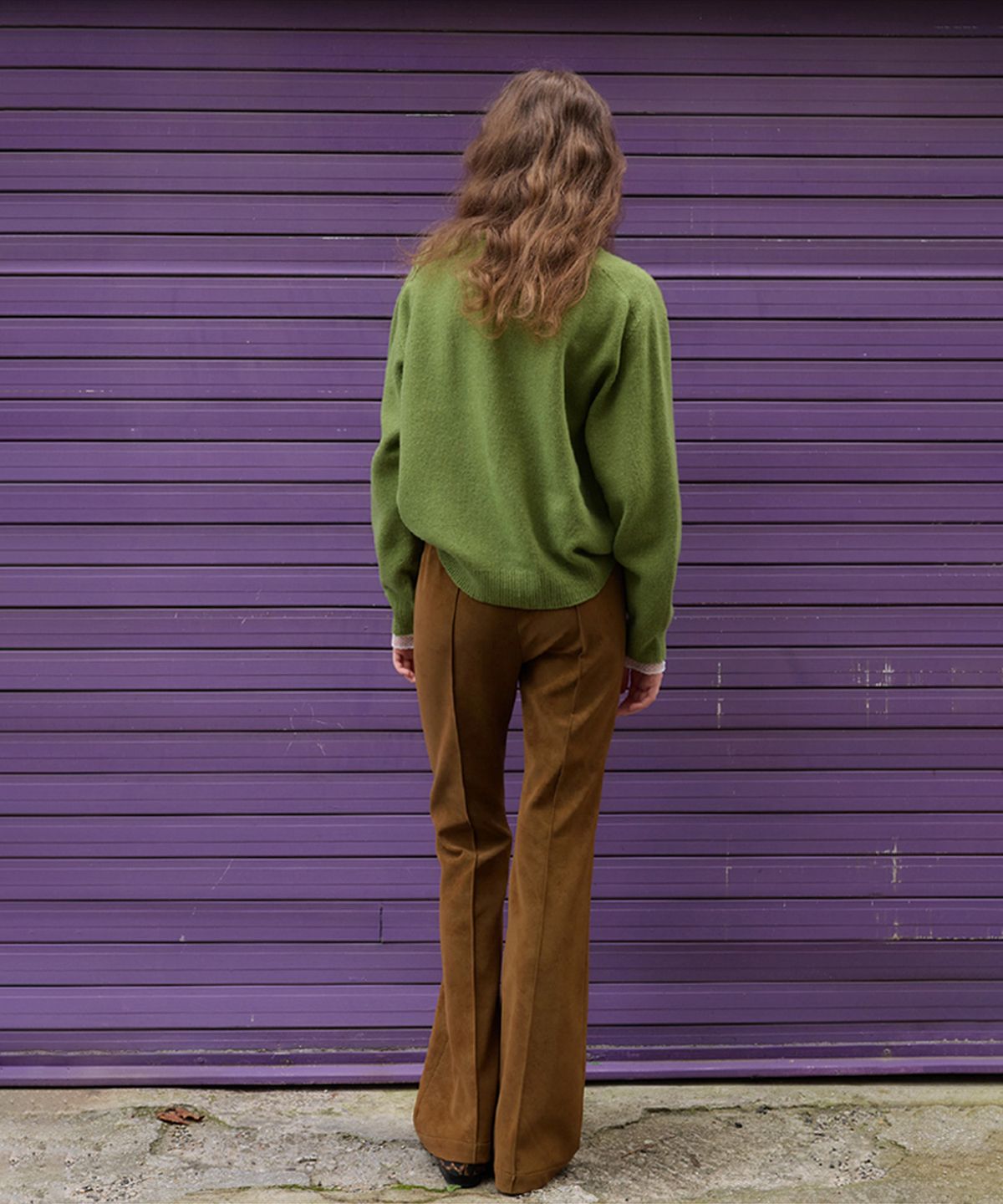 뮈르뮈르(MURMURE) 오브 스웨이드 밴딩 부츠컷 팬츠_Obe Pants