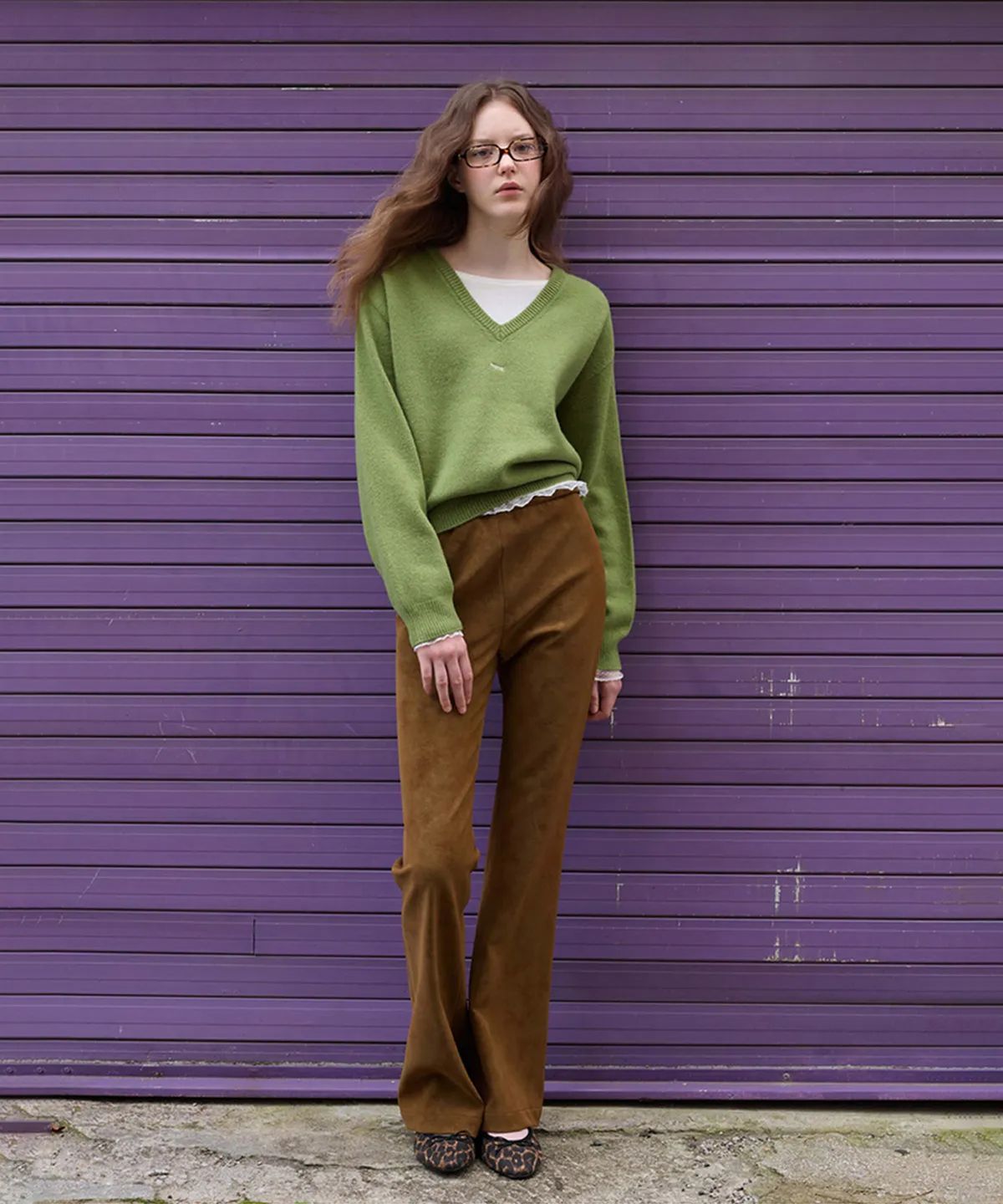 뮈르뮈르(MURMURE) 오브 스웨이드 밴딩 부츠컷 팬츠_Obe Pants