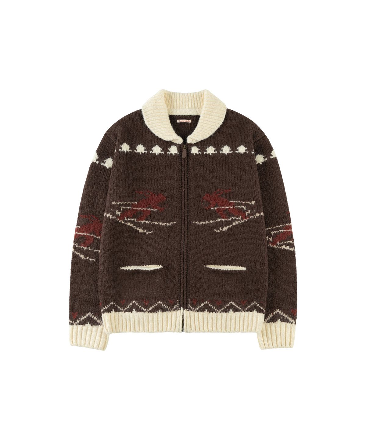 반원 아틀리에(VANONE ATELIER) KN4278 스노우 니트 집업_Brown