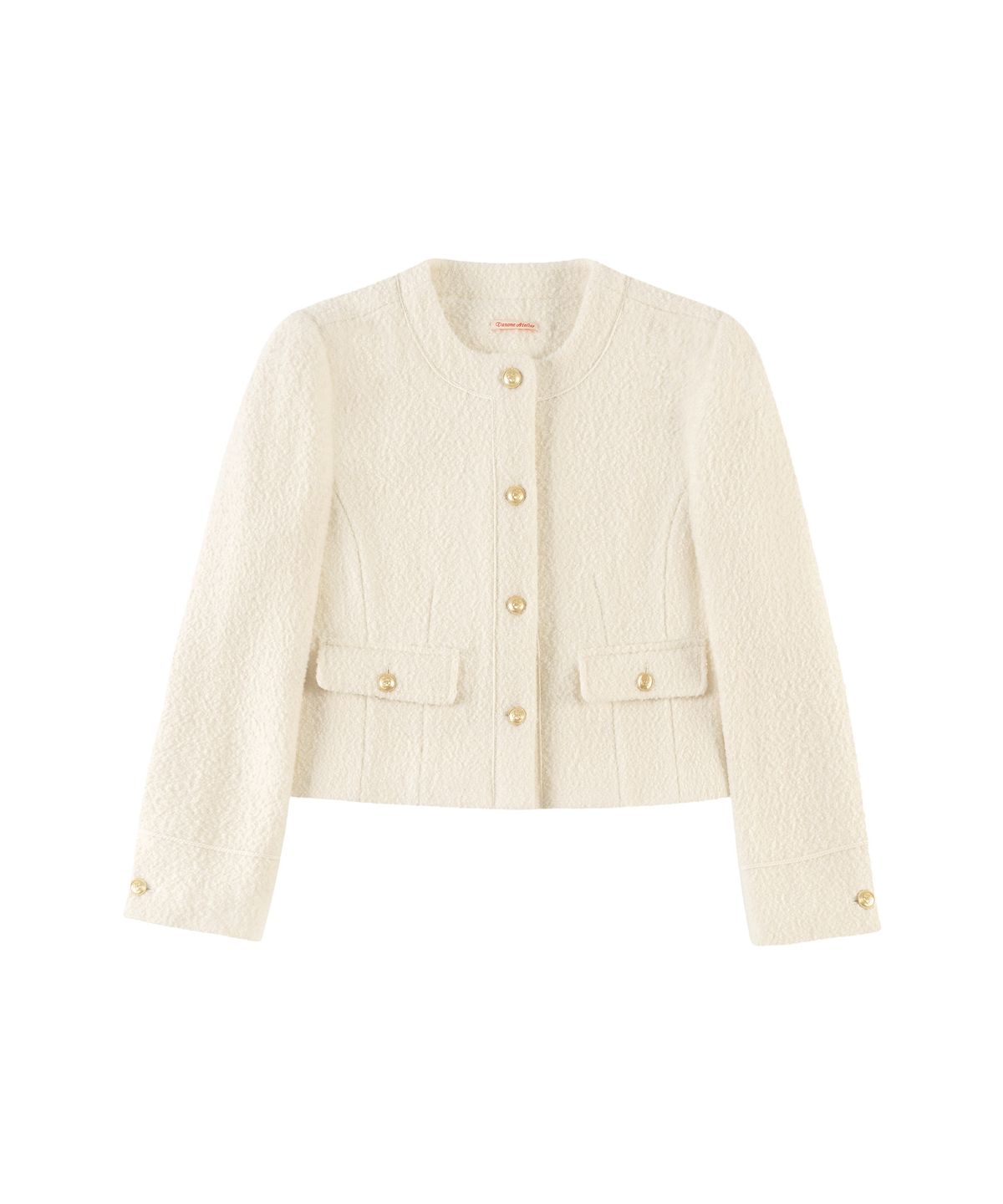 반원 아틀리에(VANONE ATELIER) O3757 알파카 트위드 재킷_Ivory