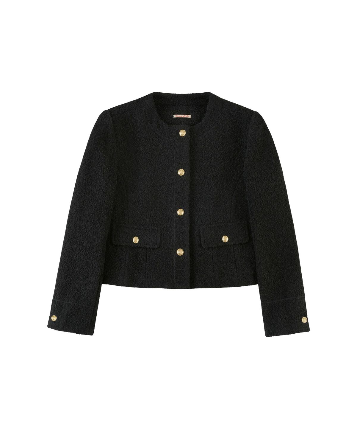 반원 아틀리에(VANONE ATELIER) O3757 알파카 트위드 재킷_Black