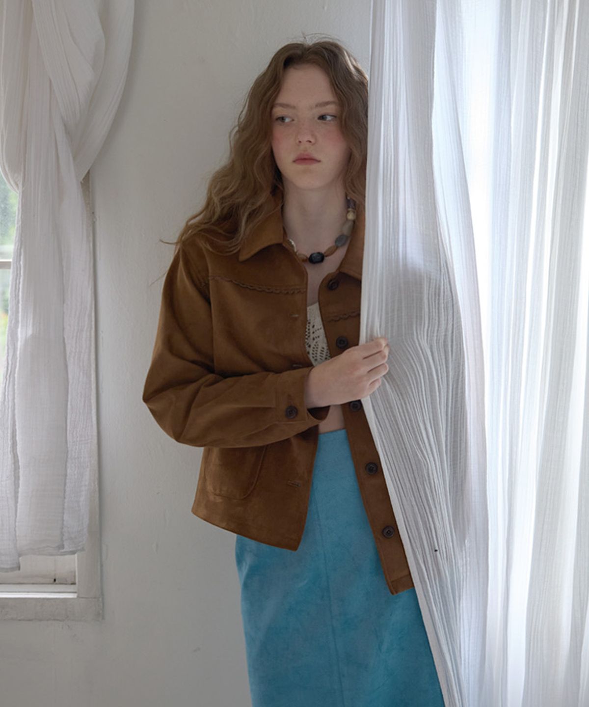 뮈르뮈르(MURMURE) 키노 자수 스웨이드 맥시스커트_Kino Skirt_2colors