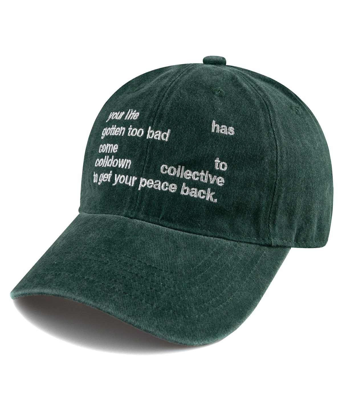 비치스앤크림(BEACHESANDCREAM) Your life Stone-Washed Ball cap-Green