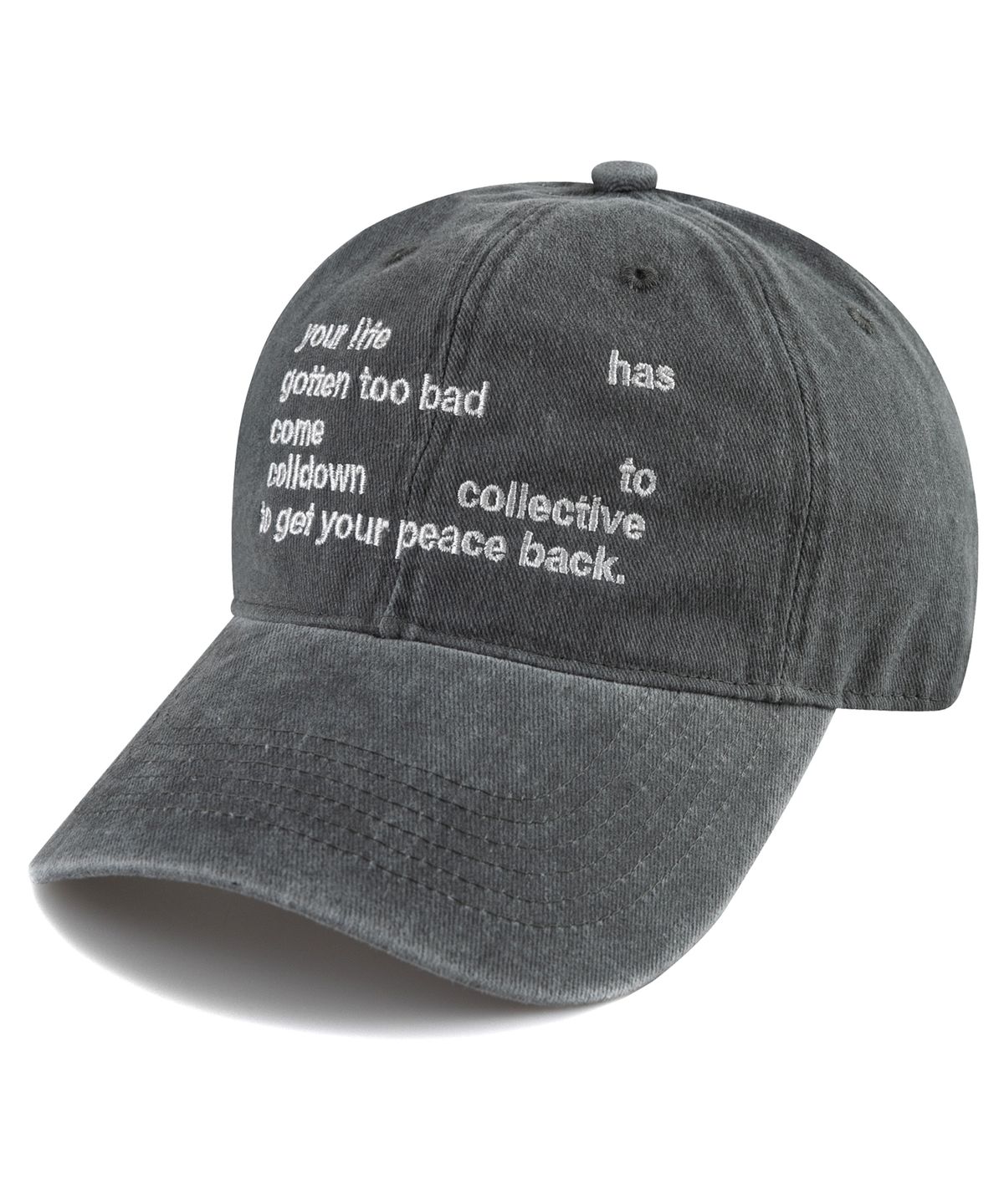 비치스앤크림(BEACHESANDCREAM) Your life Stone-Washed Ball cap-Gray