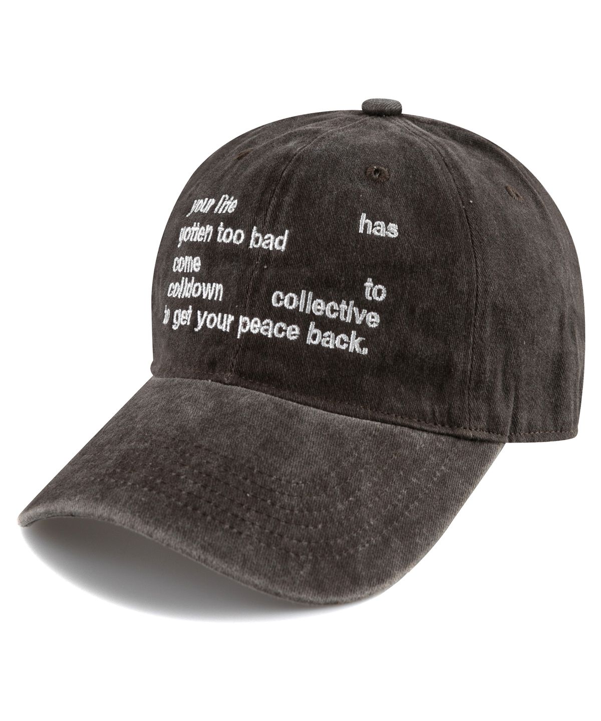 비치스앤크림(BEACHESANDCREAM) Your life Stone-Washed Ball cap-Brown