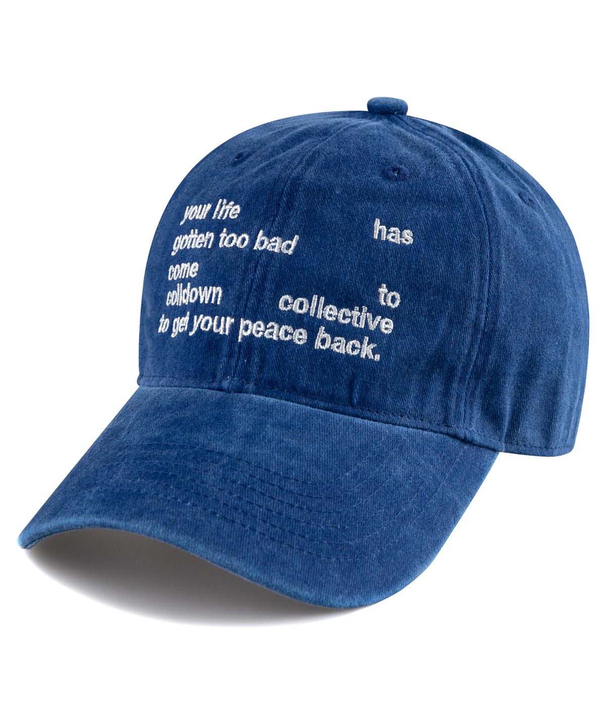 비치스앤크림(BEACHESANDCREAM) Your life Stone-Washed Ball cap-Blue