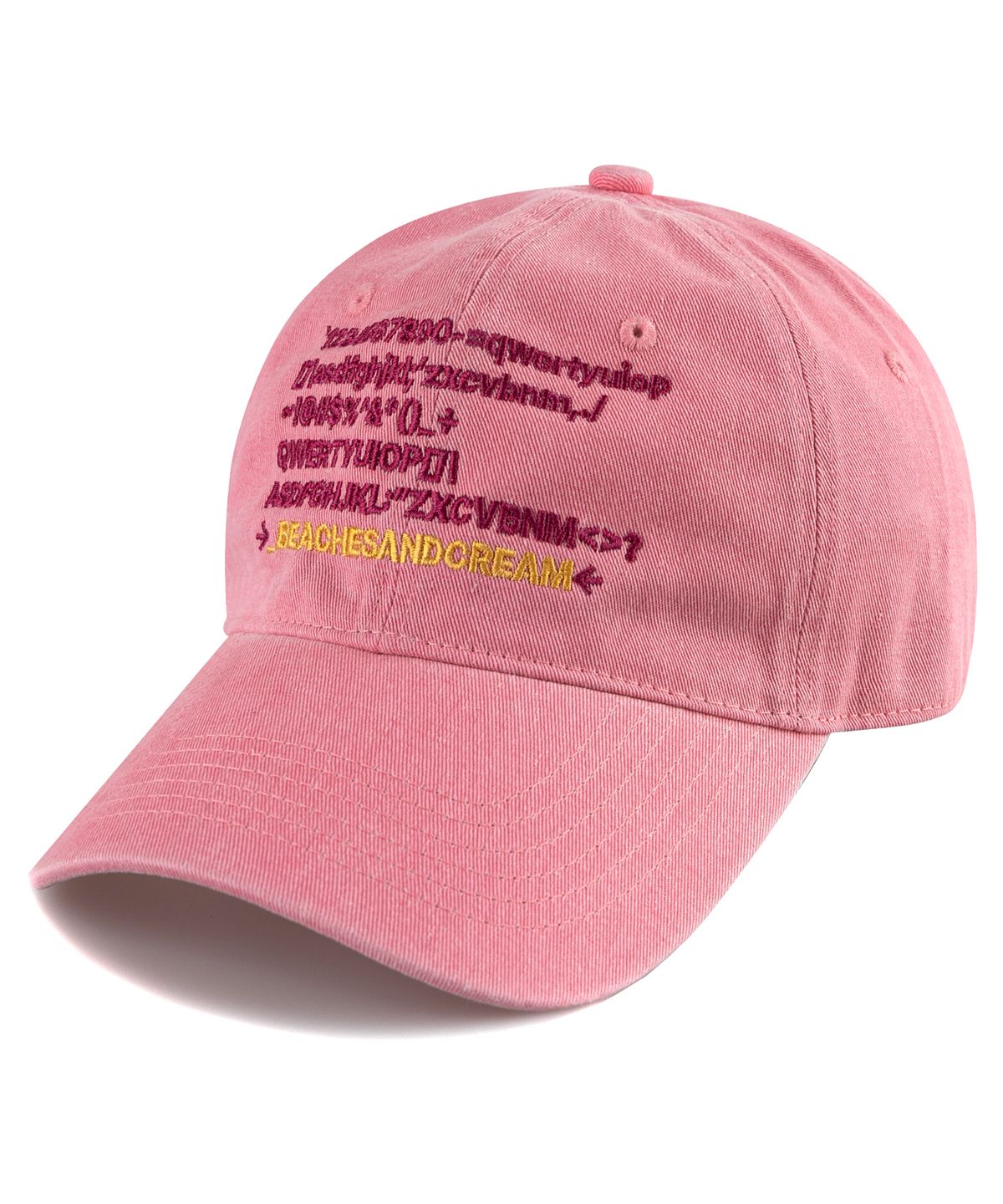 비치스앤크림(BEACHESANDCREAM) Text Pigment Ball cap-Pink