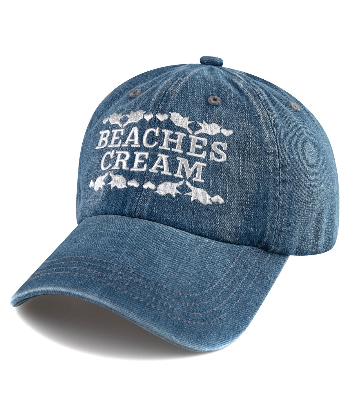 비치스앤크림(BEACHESANDCREAM) Love Piece Denim Ball cap-Light Blue