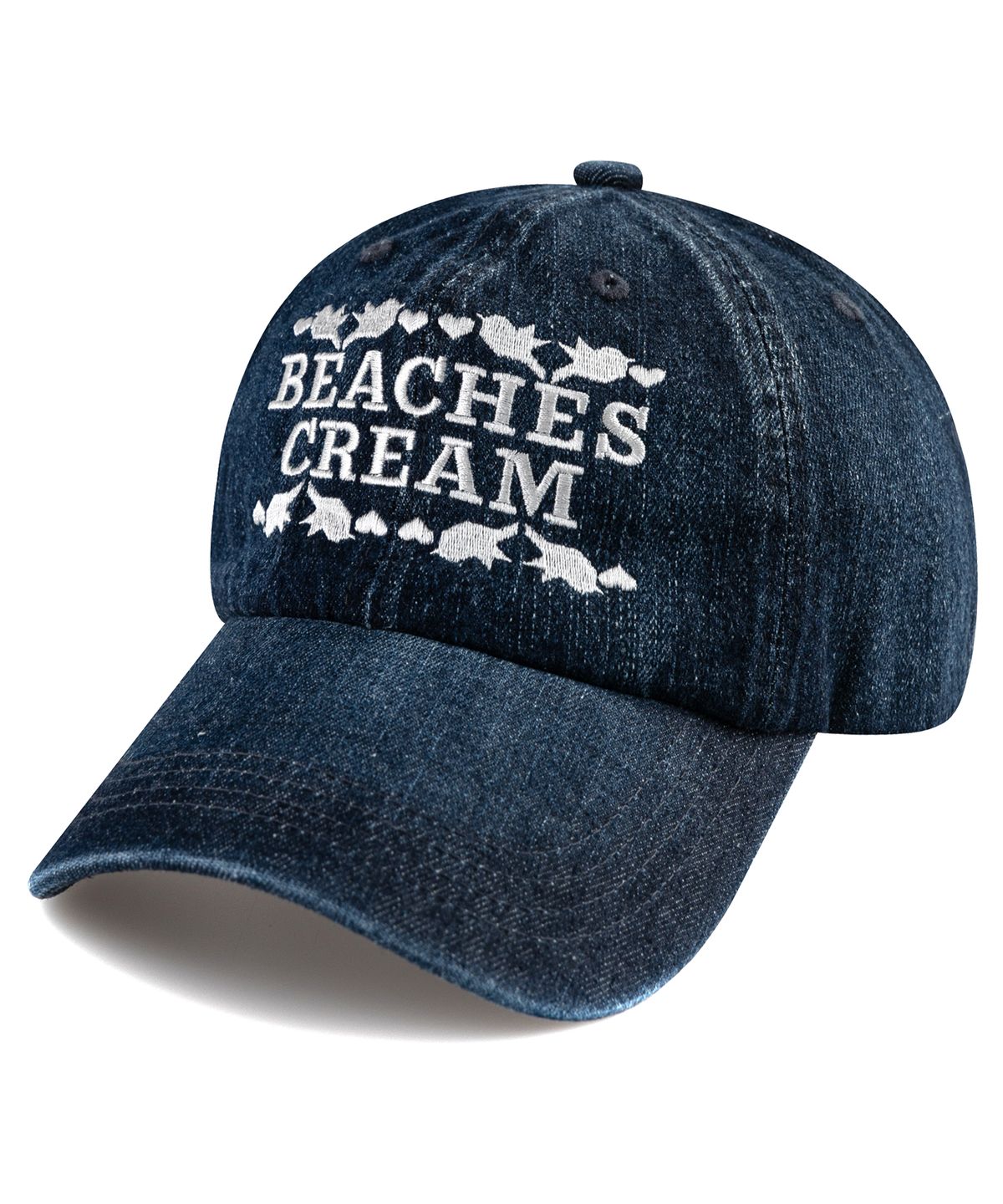 비치스앤크림(BEACHESANDCREAM) Love Piece Denim Ball cap-Indigo Blue