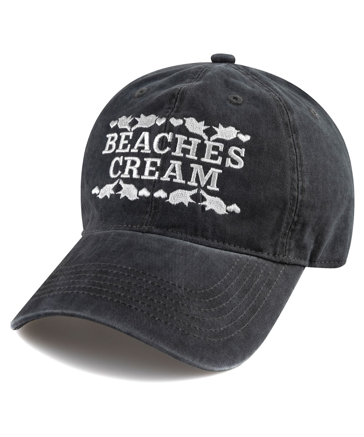 비치스앤크림(BEACHESANDCREAM) Love Piece Cation Ball cap-Charcoal