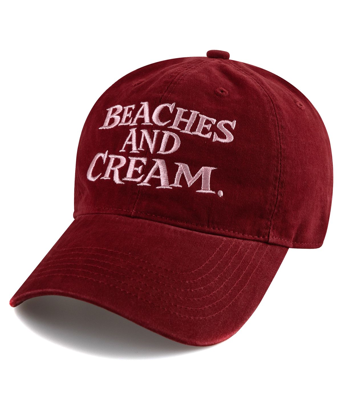 비치스앤크림(BEACHESANDCREAM) Big Logo Cation Ball cap-Red Wine