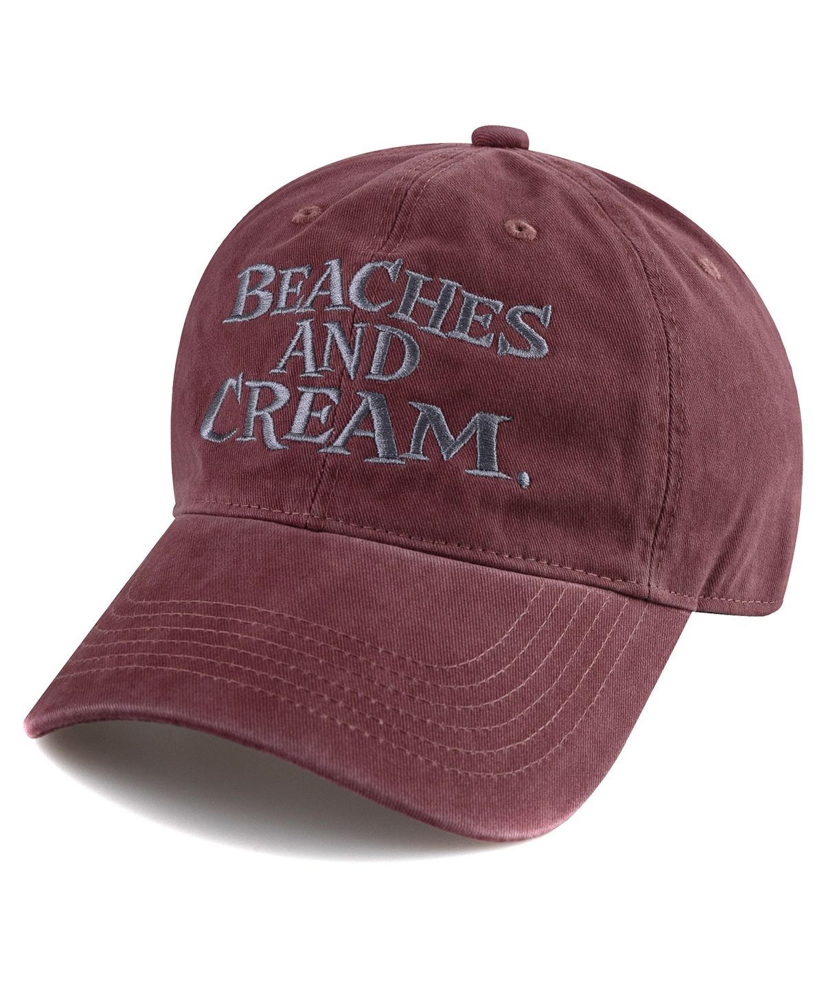 비치스앤크림(BEACHESANDCREAM) Big Logo Cation Ball cap-Burgundy