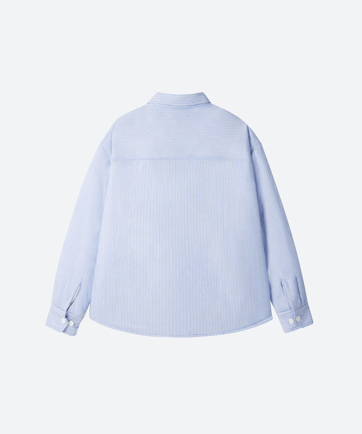 문선(MOONSUN) M.C UNISEX, Stripe Padded Shirt Jacket / Sky blue