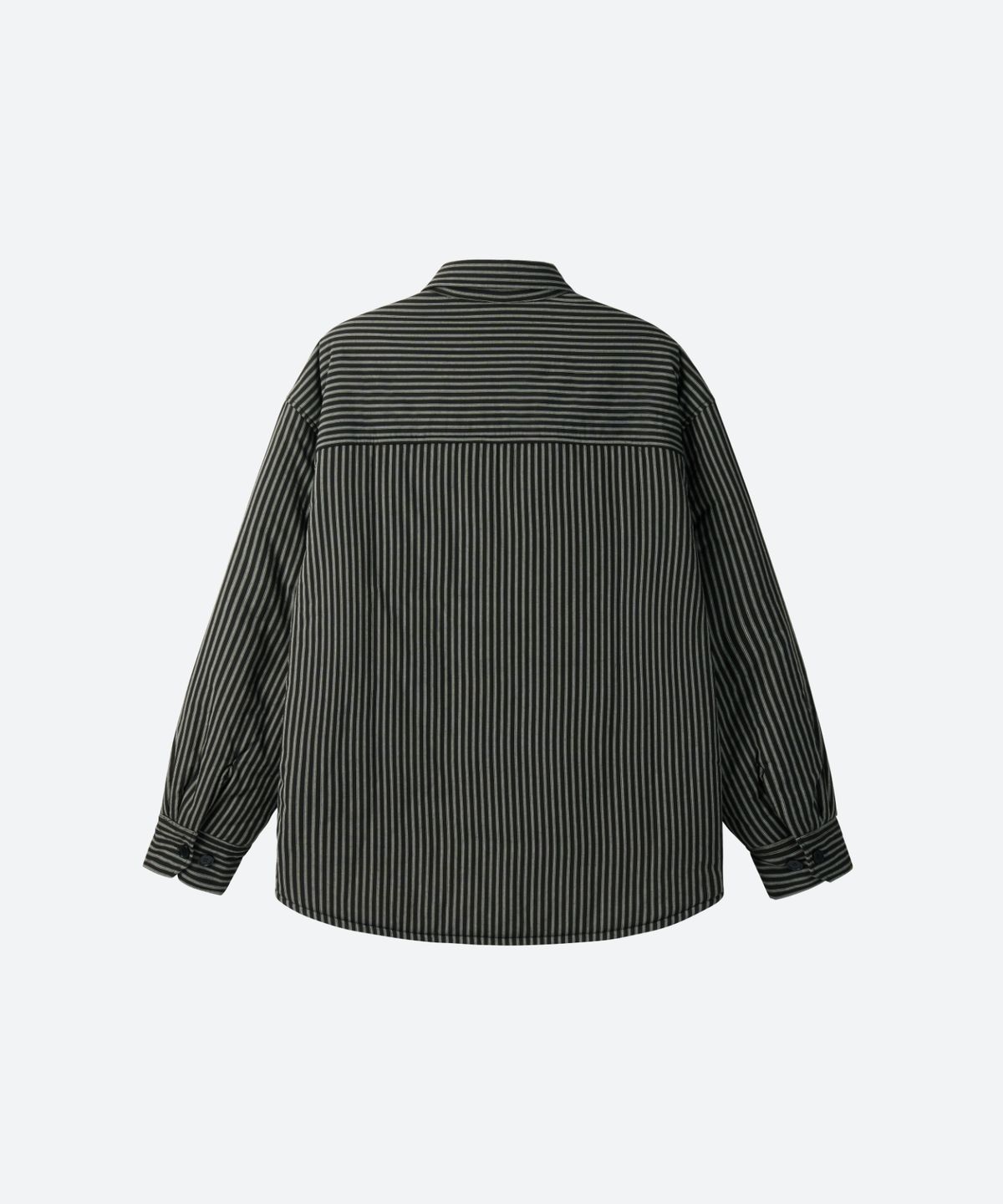 문선(MOONSUN) M.C UNISEX, Stripe Padded Shirt Jacket / Black