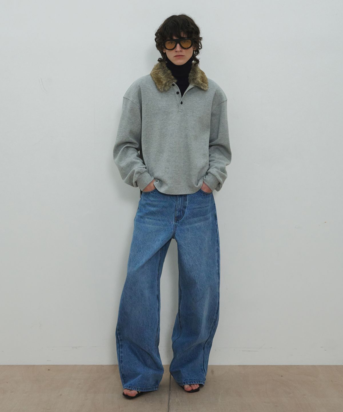 문선 아카이브(MOONSUN ARCHIVE) UNISEX, Loose-Fit Denim Pants / Light indigo