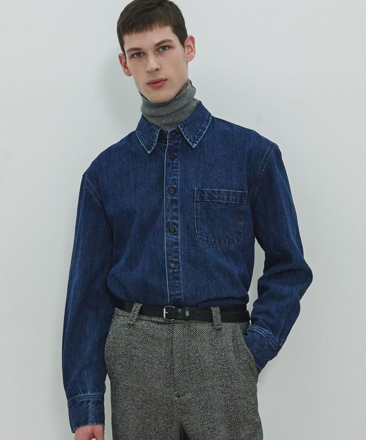 문선 아카이브(MOONSUN ARCHIVE) Classic Denim shirt / Dark indigo