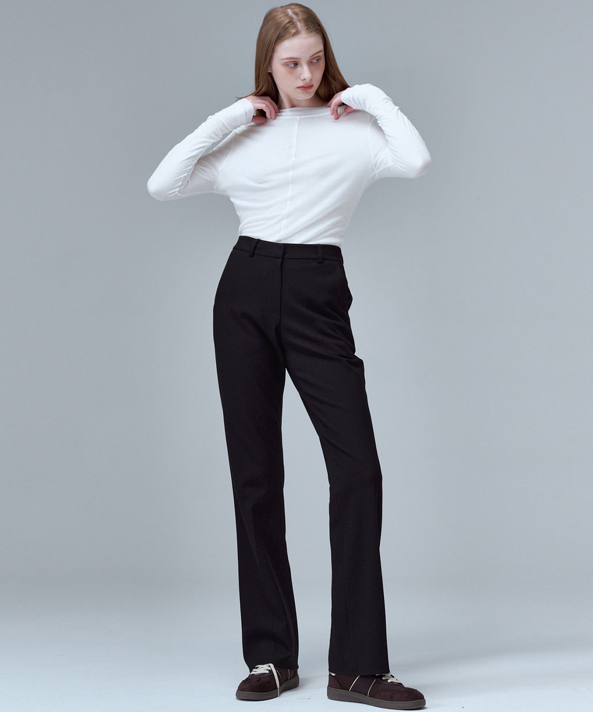 마롭(MALOUPE) 2138 기모 스트레치 슬림 부츠컷팬츠 (블랙)
