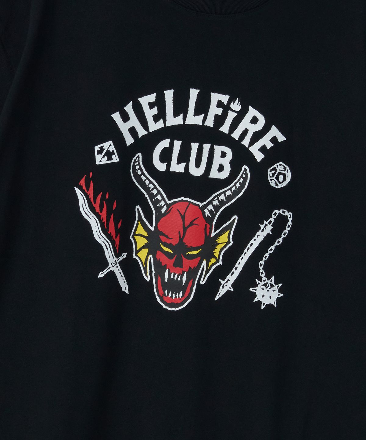 무신사 스탠다드(MUSINSA STANDARD) [기묘한 이야기 컬래버] HELLFIRE CLUB 티셔츠 1 [블랙]
