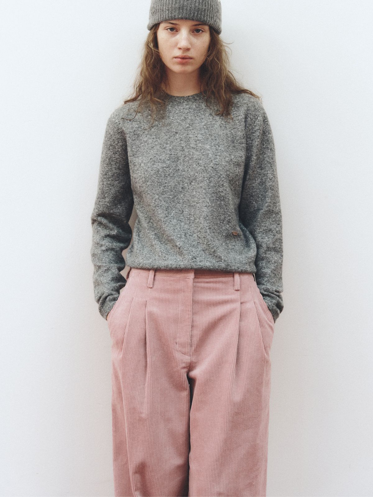 리플레인(REPLAIN) CORDUROY WIDE PANTS_LIGHT PINK