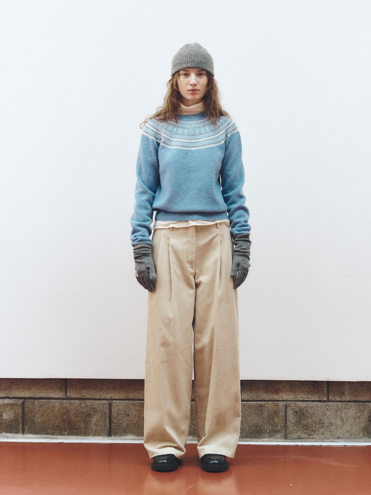 리플레인(REPLAIN) SHAGGY DOG NORDIC KNIT_LIGHT BLUE
