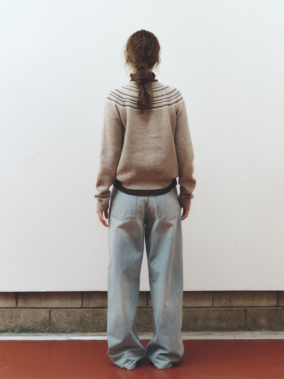 리플레인(REPLAIN) SHAGGY DOG NORDIC KNIT_BEIGE