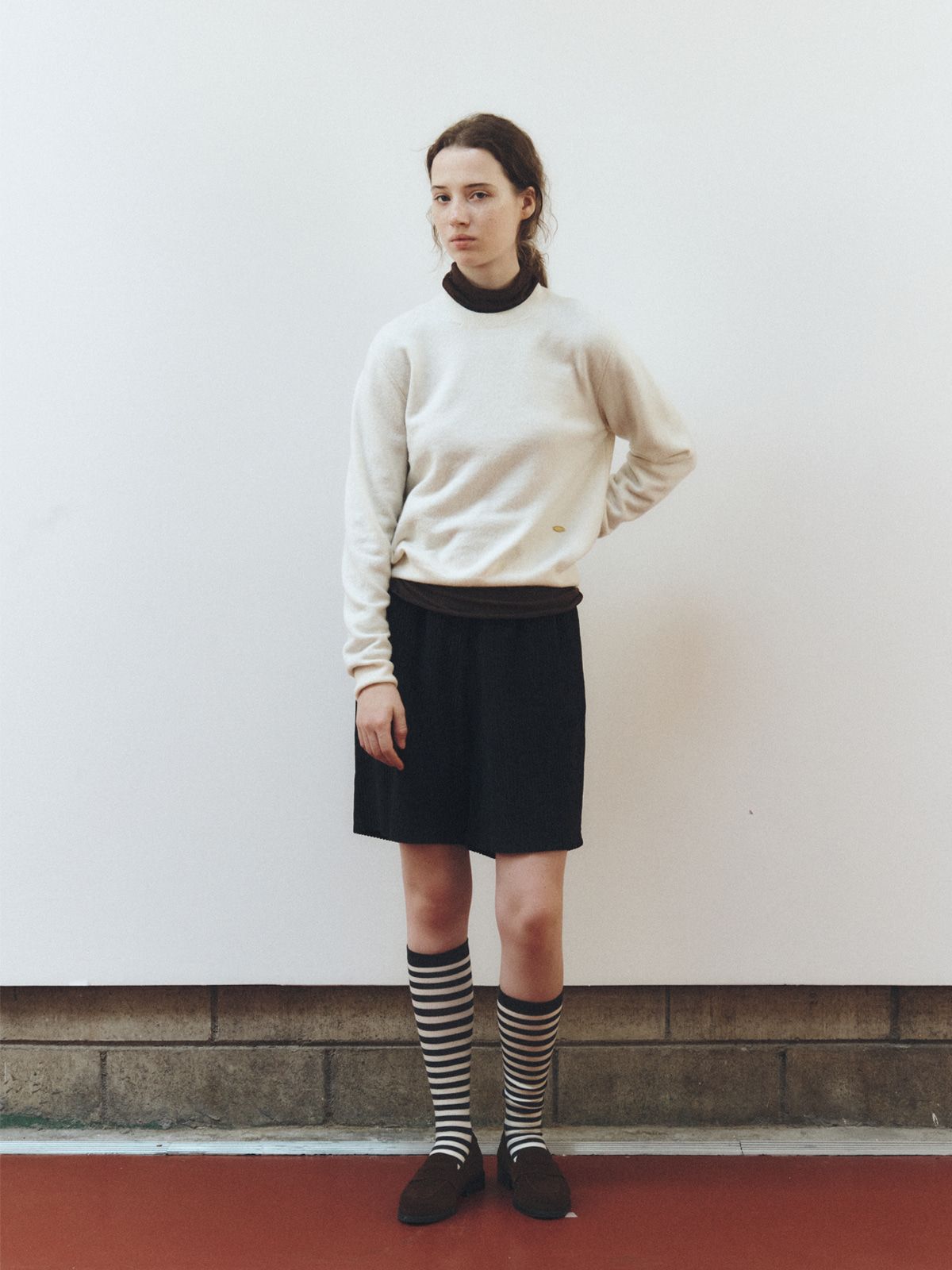 리플레인(REPLAIN) SOFT WOOL ROUND-NECK KNIT TOP_CREAM