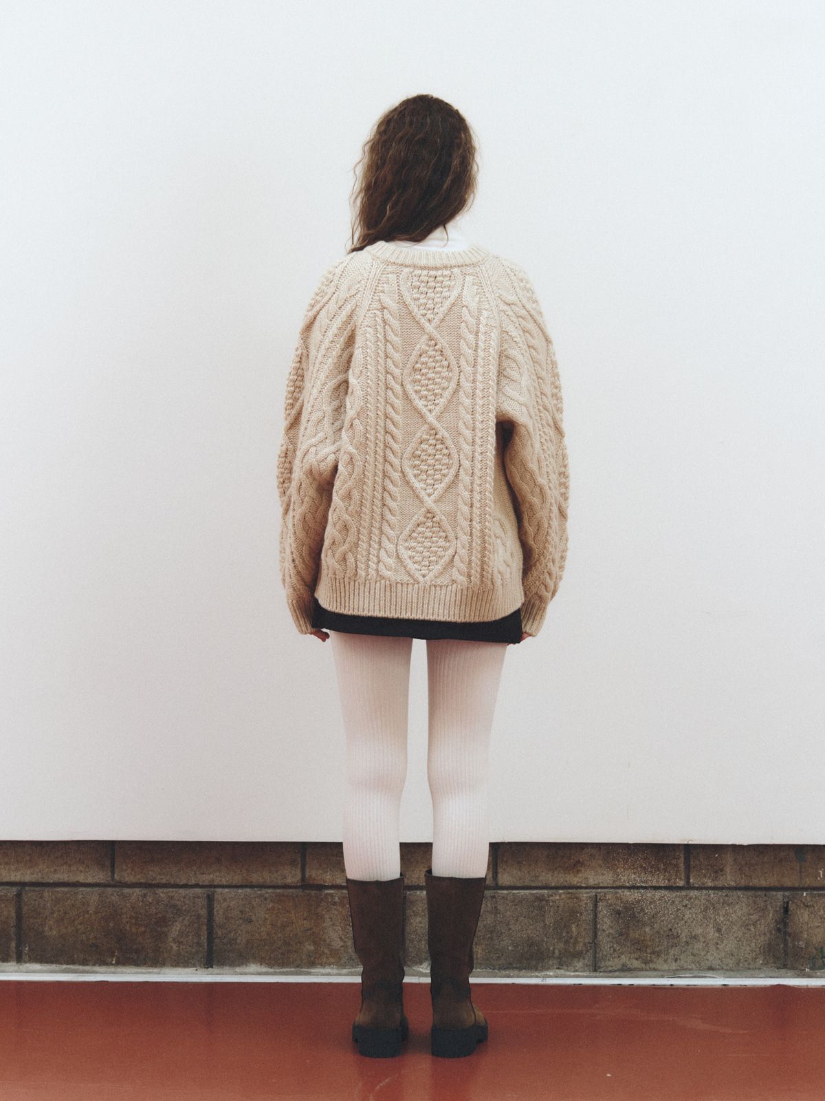 리플레인(REPLAIN) FISHERMAN CABLE WOOL SWEATER_LIGHT BEIGE