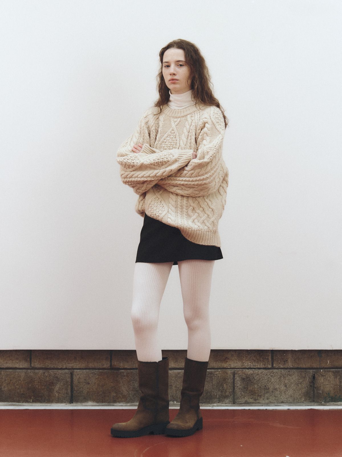리플레인(REPLAIN) FISHERMAN CABLE WOOL SWEATER_LIGHT BEIGE