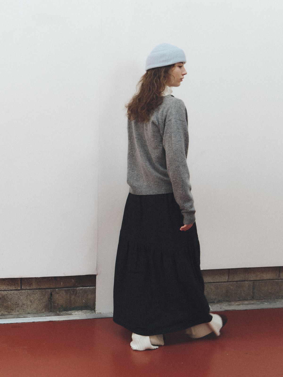 리플레인(REPLAIN) SIDE BUTTON ALPACA CARDIGAN_GREY