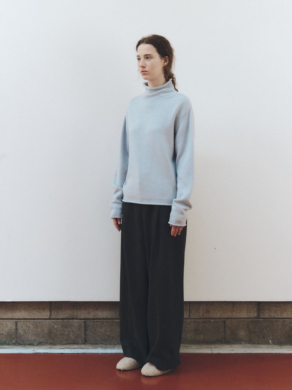 리플레인(REPLAIN) CASHMERE BLEND HIGH NECK TOP_LIGHT BLUE - 사이즈 & 후기 | 무신사