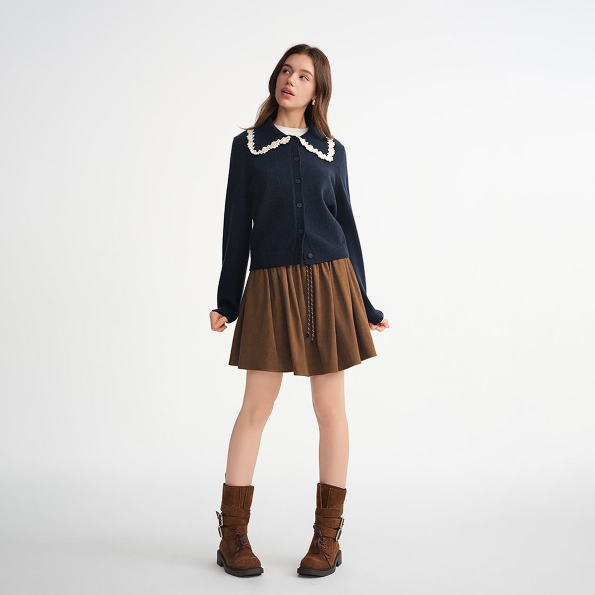 에이앤레이(AEIREI) AR_Lace collar cardigan_NAVY