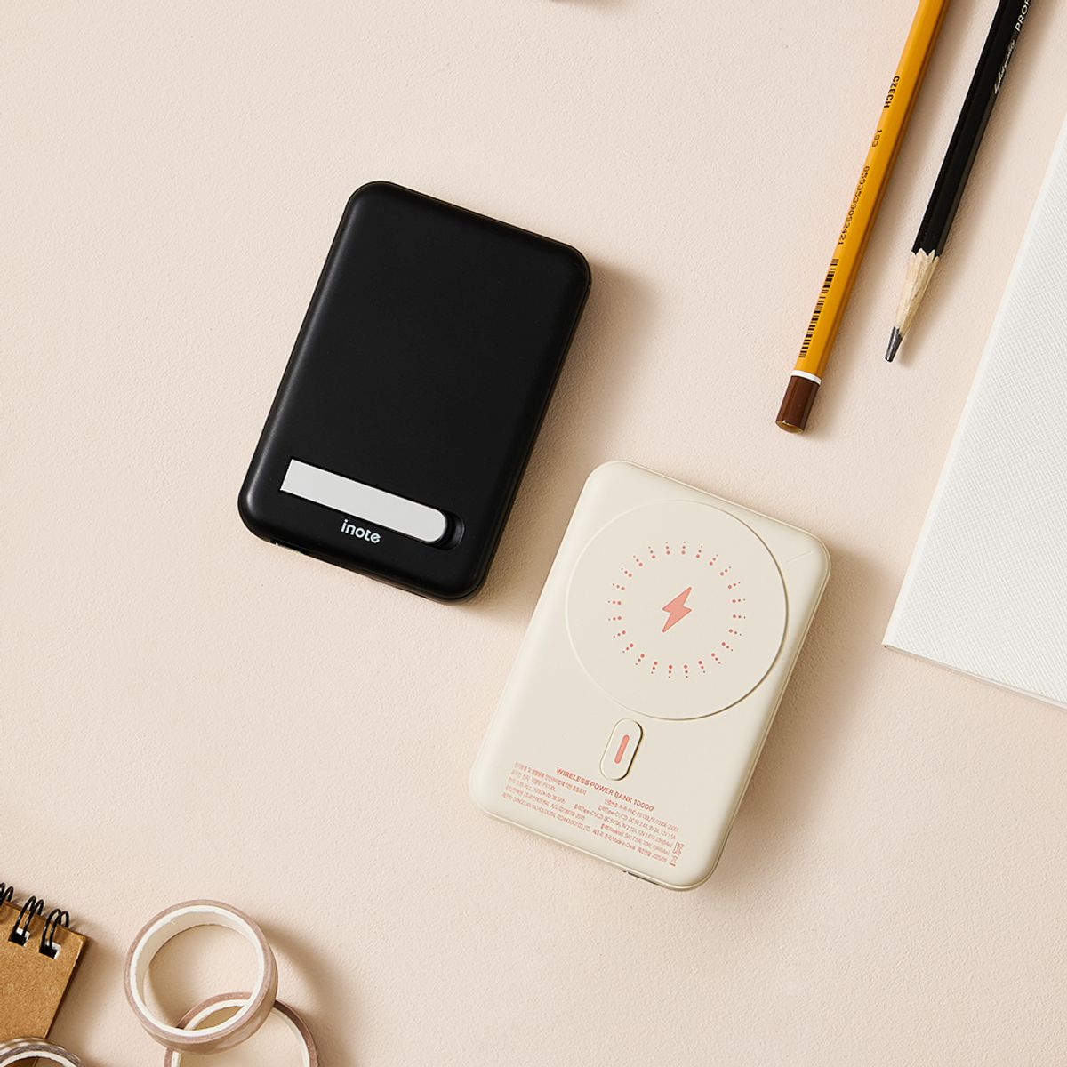 아이노트(INOTE) Qi 15W 스탠드 무선 충전 맥세이프 보조배터리 10000mAh