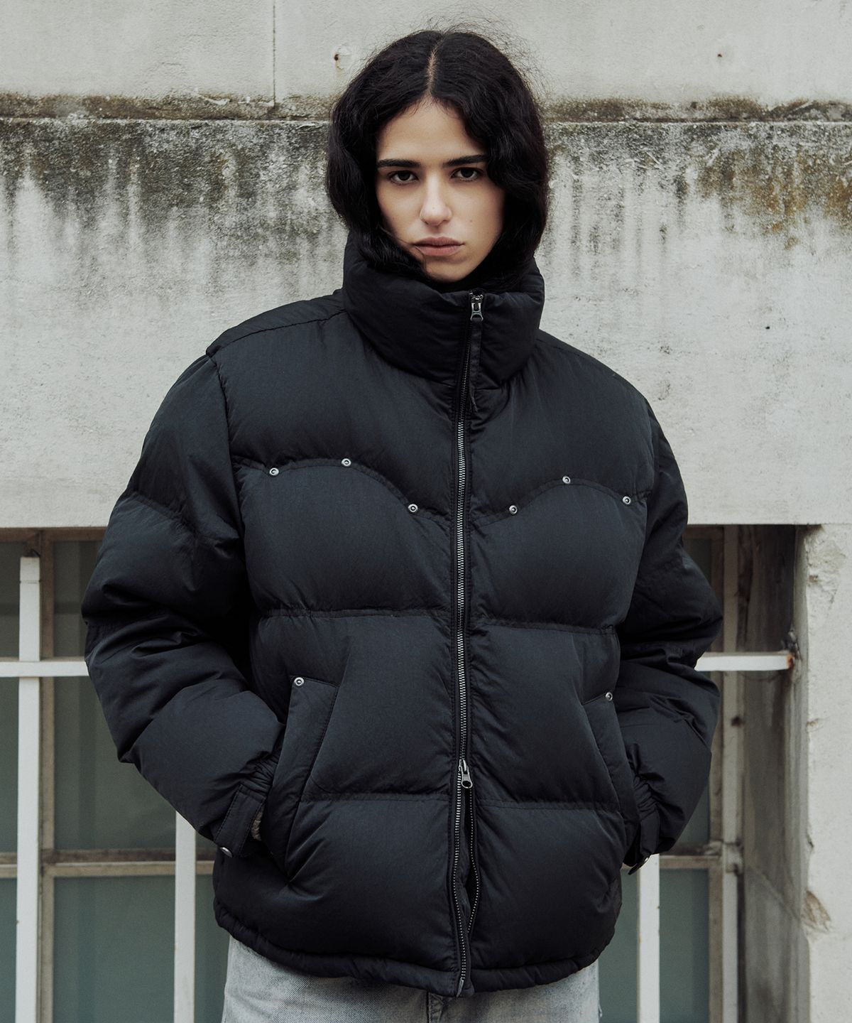 슈퍼드라이(SUPERDRY) W 웨스턴 다운 자켓 블랙