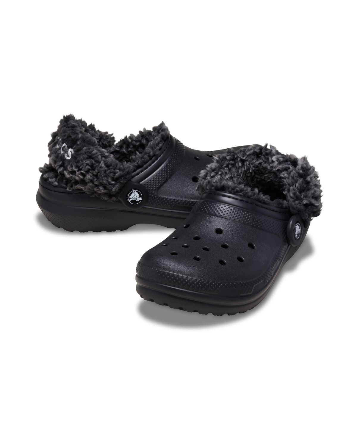 크록스키즈(CROCS KIDS) 클래식 플리스 라인드 클로그(플리스 스트랩) 키즈 - 블랙
