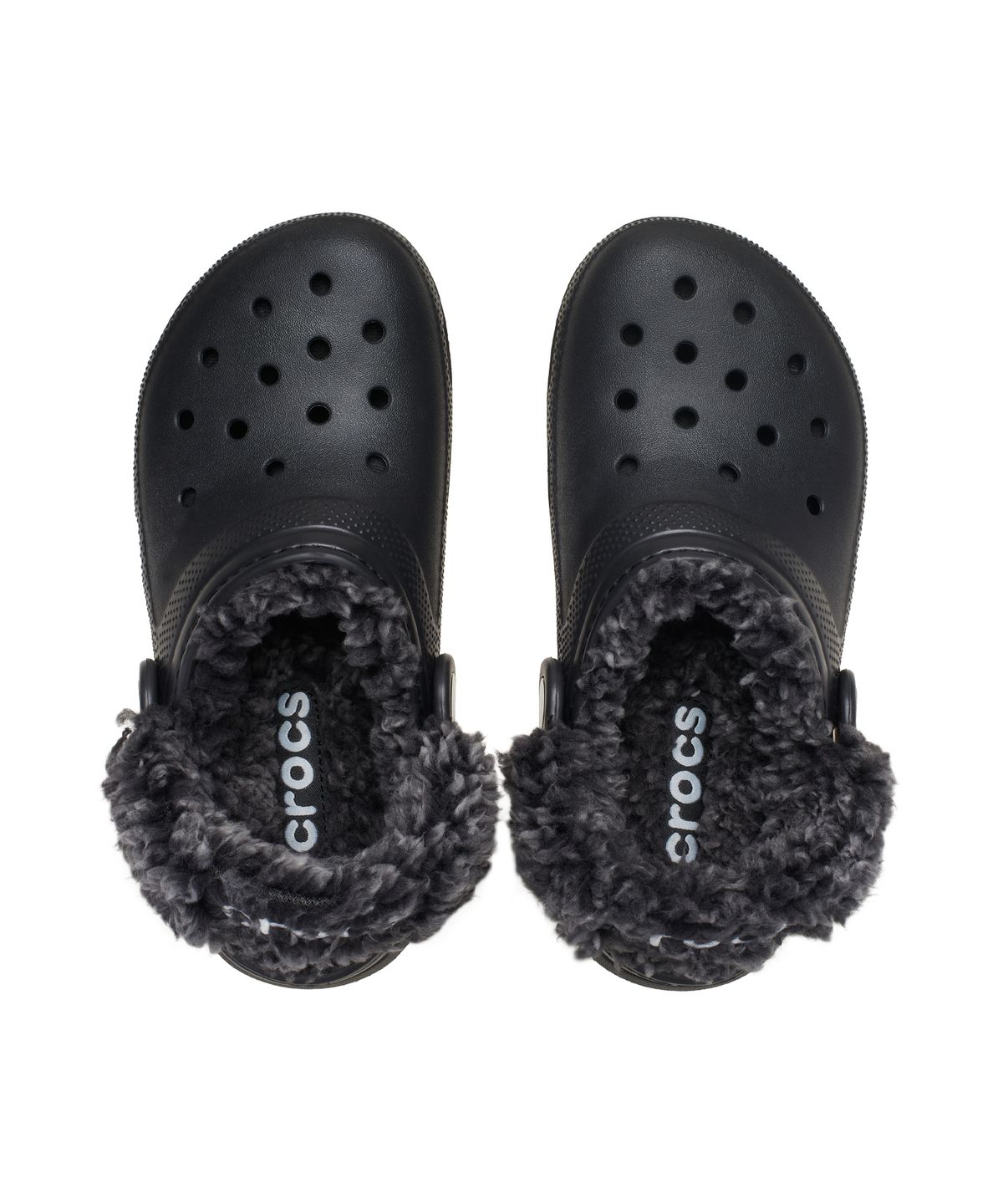 크록스키즈(CROCS KIDS) 클래식 플리스 라인드 클로그(플리스 스트랩) 키즈 - 블랙