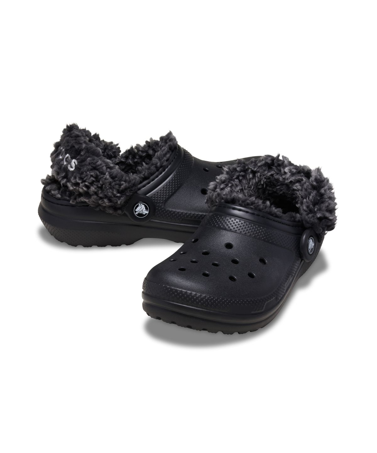 크록스키즈(CROCS KIDS) 클래식 플리스 라인드 클로그(플리스 스트랩) 토들러 - 블랙