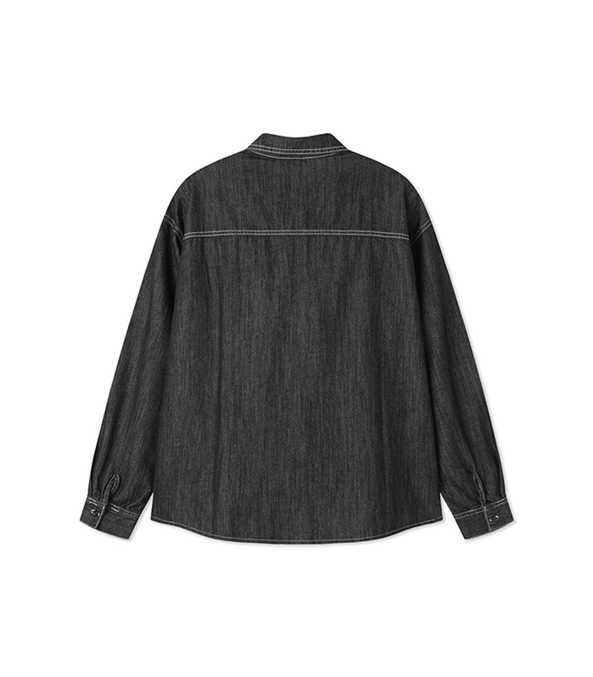 블랙브라운(BLACKBROWN) 투 포켓 데님 워크 셔츠 [BLACK]