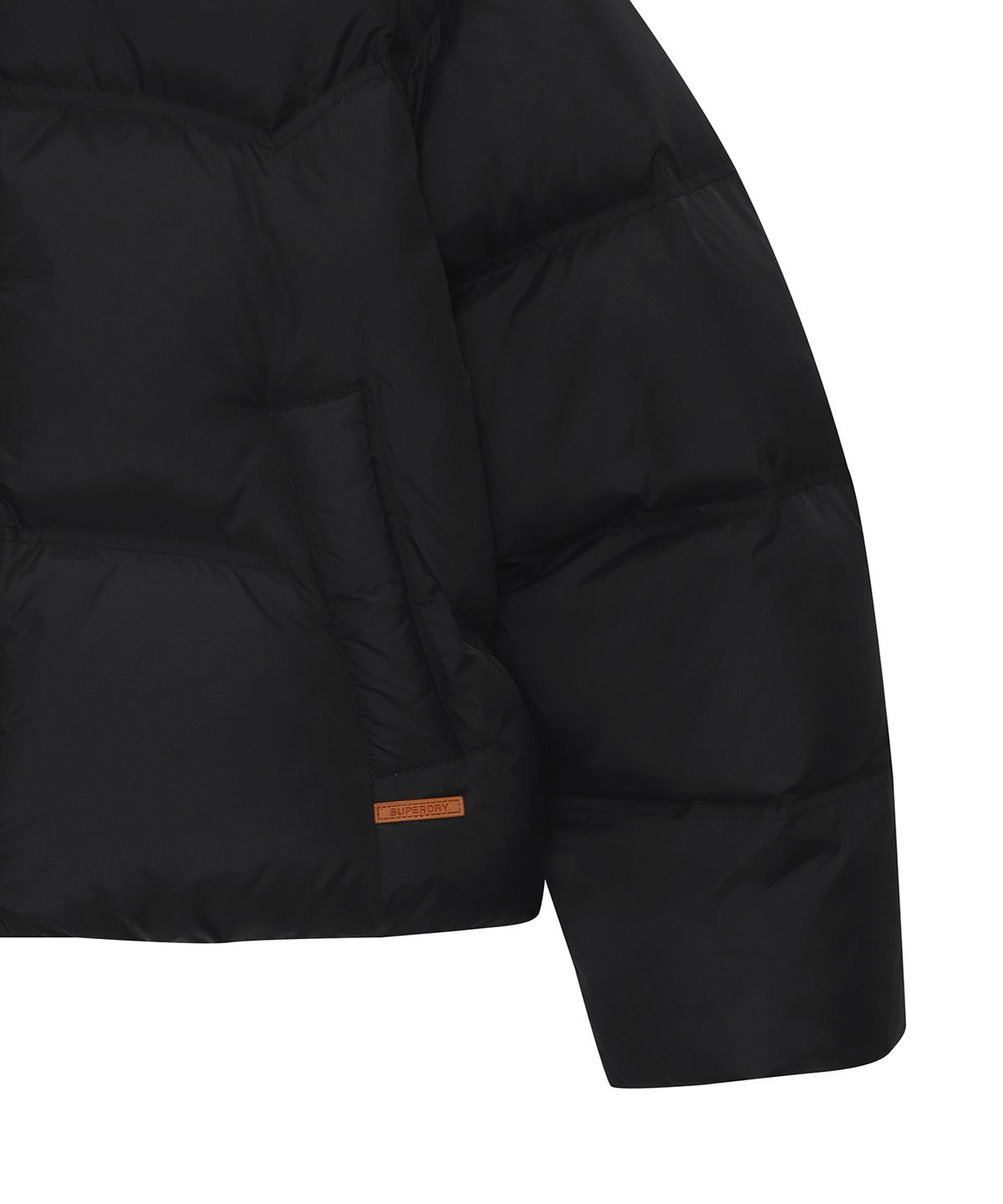 슈퍼드라이(SUPERDRY) W 후드 다운 푸퍼 블랙