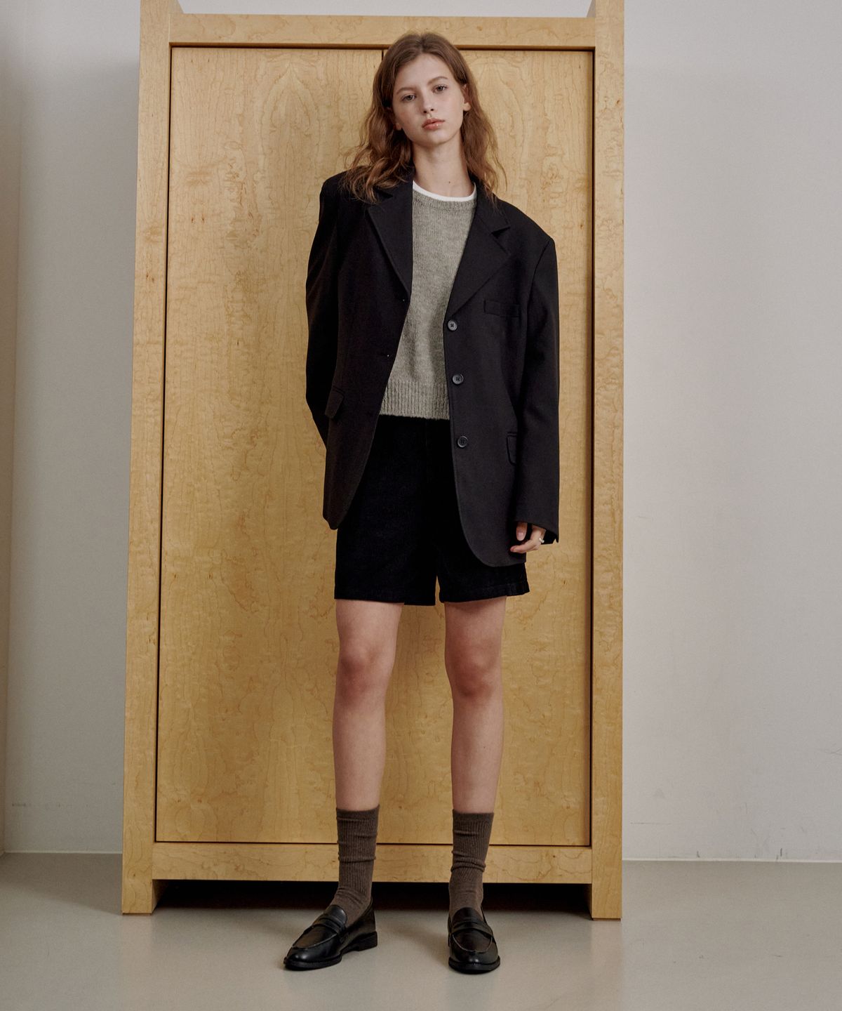 로시로우(LOSSYROW) Loose Fit Tailored Jacket Black